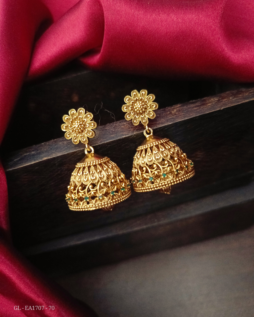 Antique Matt Finish simple Jhumkas