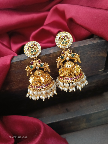 Golden Rice pearl Jhumkas GL-EA1842-260