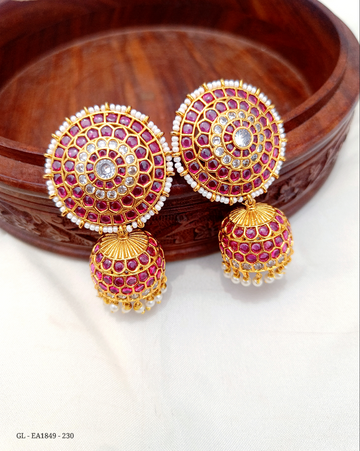 Kemp Gold finish Jhumkas GL-EA1849-230