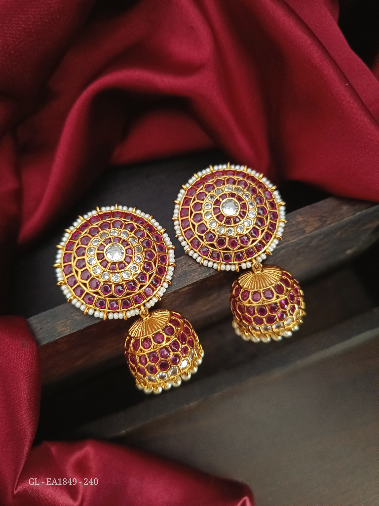 Trending Kemp Gold finish Jhumkas GL-EA1849-230