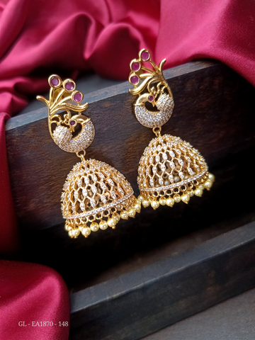 Gold Finish Jhumkas GL-EA1870-148