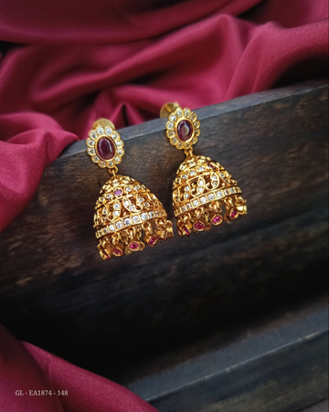 Cz  Gold Finish Jhumka GL-EA1874-148