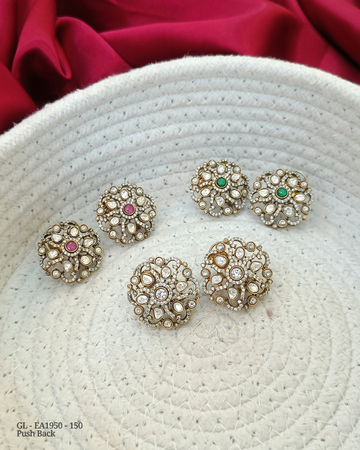 Cz Victorian studs with lock support GL-EA1950-150