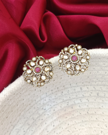 Cz Victorian studs with lock support GL-EA1950-150