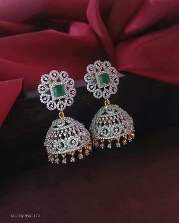 Screw back American Diamond Jhumkas GL-EA1954-170