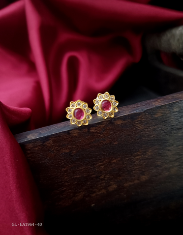 Floral ruby ad stone  studs GL-EA1964-40