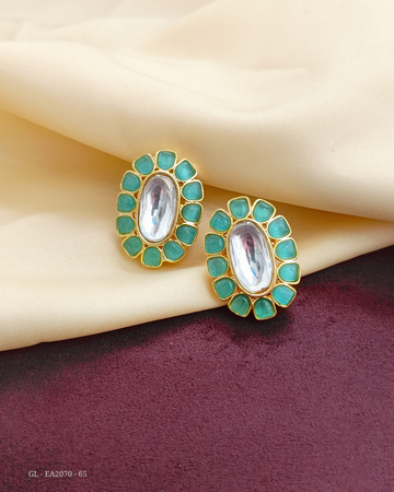 Cz western oval stud Earrings - GL-EA2070-65