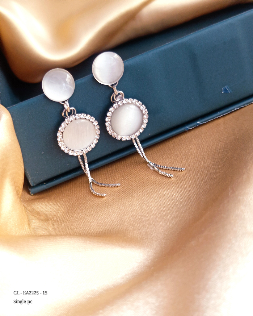 Western Silver finish AD earrings GL-EA2225-15