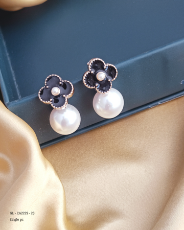 Korean Black studs with pearls GL-EA2229-25