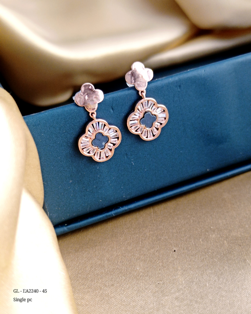 Anti Tarnish Rose gold finish earrings