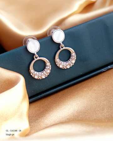 Silver finish moon studs GL-EA2246-25