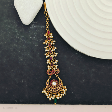 Gold finish Ruby Floral Design Tikka