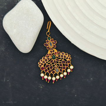 Gold finish Ruby Emerald Design Tikka