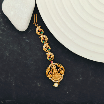 Gold finish Lakshmi  peacock  Design Tikka