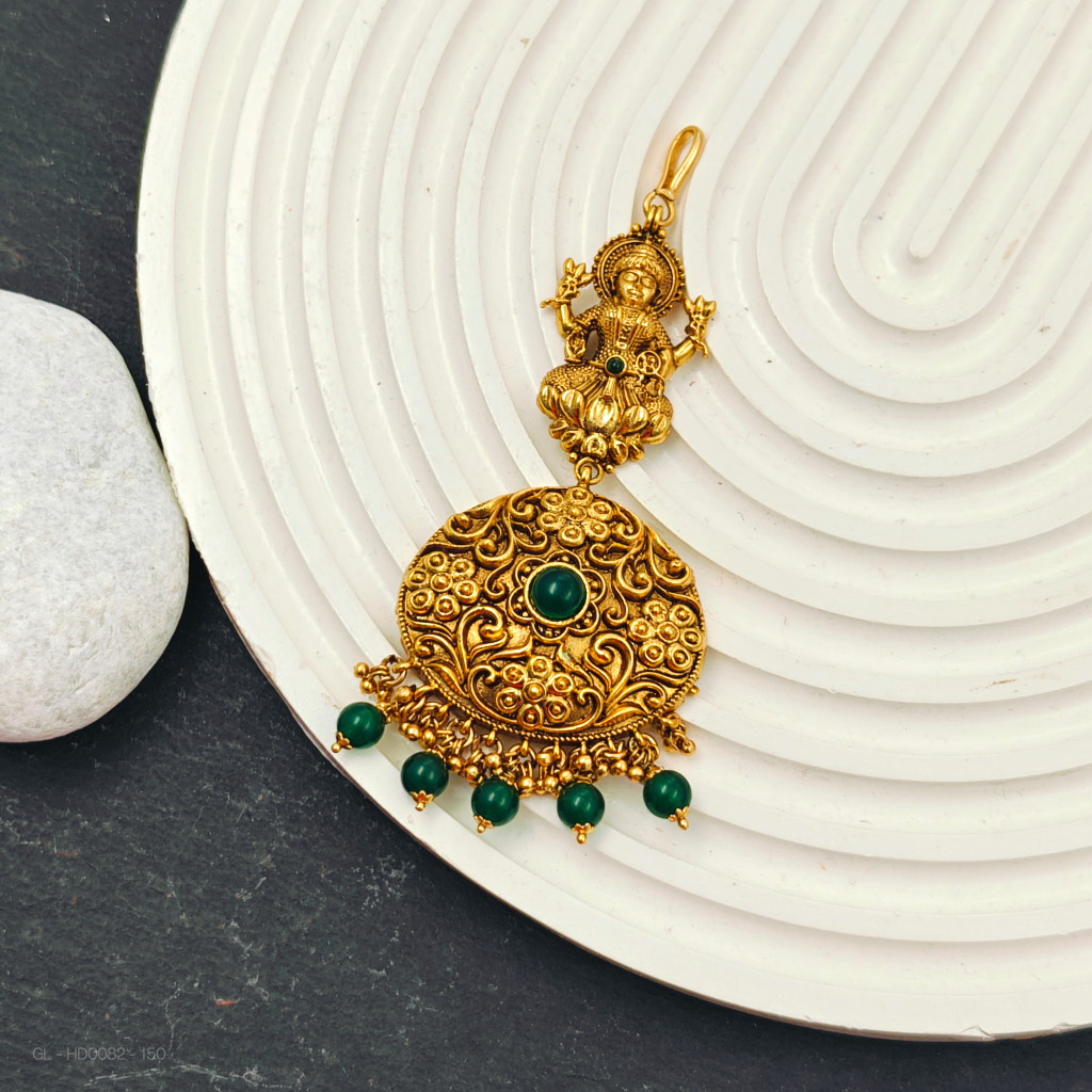 Gold finish Lakshmi  Design pearl Tikka