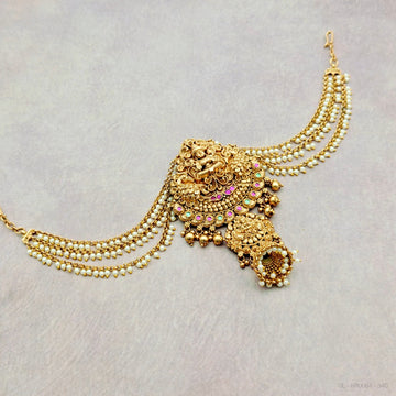 Temple Lakshmi Jada Billa with Earchains/ Maatil
