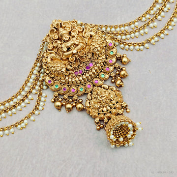 Temple Lakshmi Jada Billa with Earchains/ Maatil