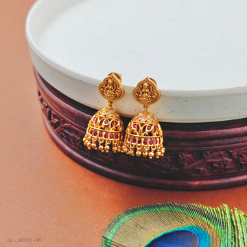 Gold Finish Lakshmi Jhumkas