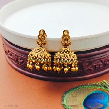 Gold-Ruby Emerald Elephant pattern Jhumkas