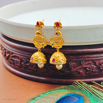 Matt Finish  Peacock Jhumkas