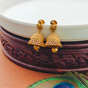 Golden Finish-peacock-top- Jhumkas
