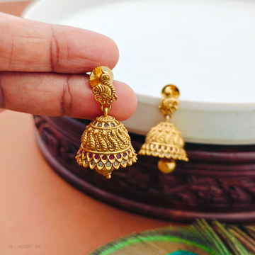 Golden Finish-peacock-top- Jhumkas