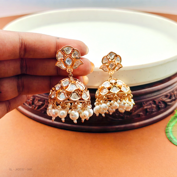 Semiprecious Polki Jhumkas