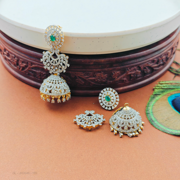 4 in 1 interchangeable-Emerald Jhumkis