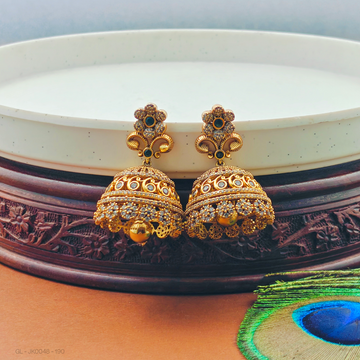 Cz Gold Finish Jhumkas