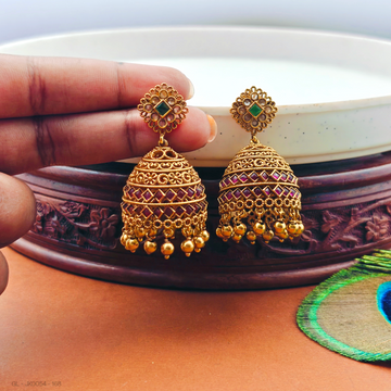 Cz Antique Finish Non temple Jhumka