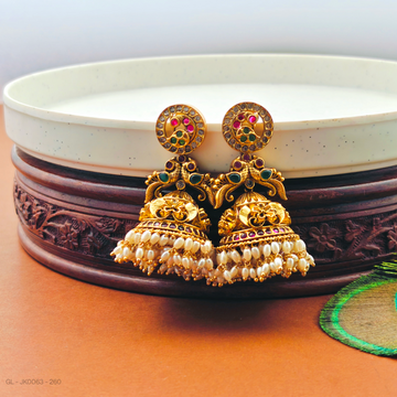 Golden Rice pearl Jhumkas