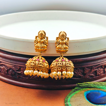 Antique Finish Ruby Lakshmi Jhumka