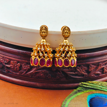 Ruby Aligned Lakshmi Earrings