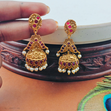 Light weight Ruby Jhumkas