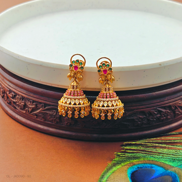 Gold Finish-multicolor Jhumkas
