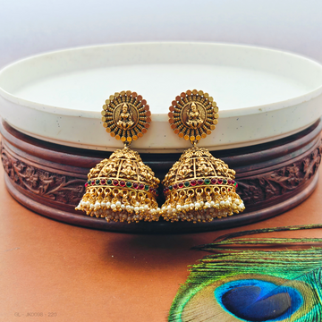 Gold Finish Temple Jhumka