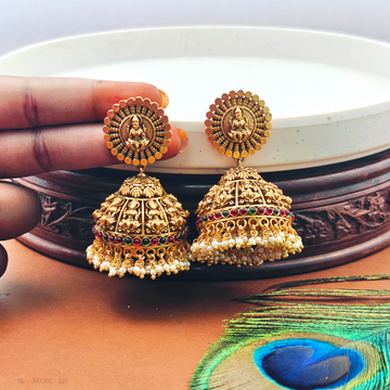 Gold Finish Temple Jhumka