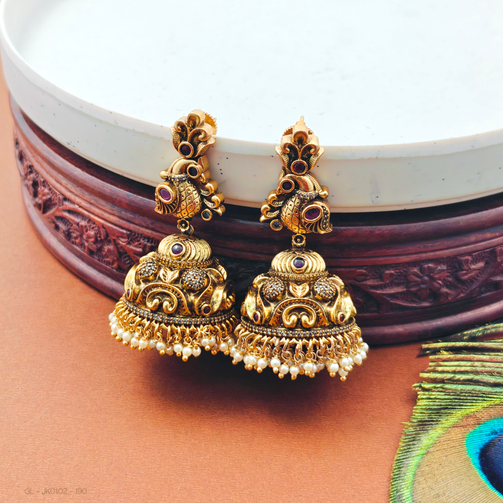 Matt Gold Finish Jhumkas