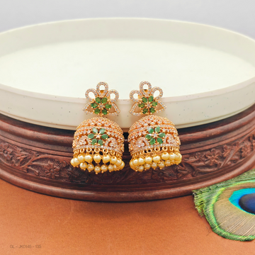 Micro gold Floral top pearl jhumkas