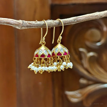 Jadau Kundan Jhumkas - Design 1