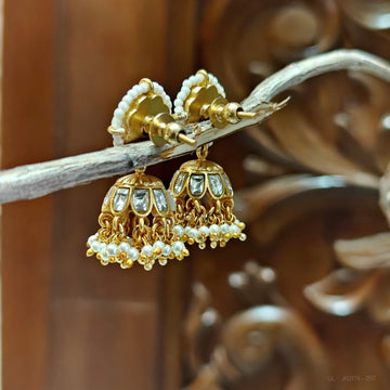 Jadau Kundan Jhumkas - Design 2