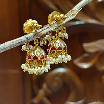 Jadau Kundan Jhumkas - Design 3