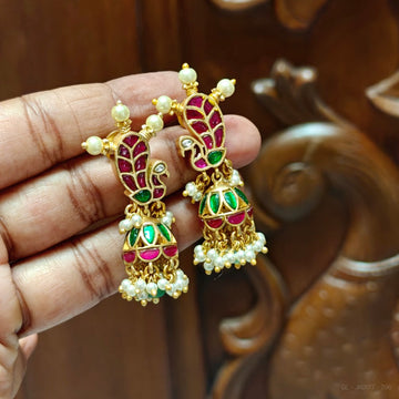 Jadau Kundan Jhumkas - Design 5