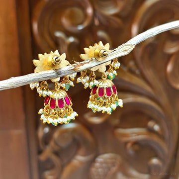 Jadau Kundan Jhumkas - Design 8
