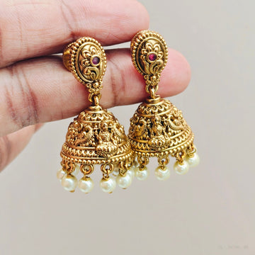 Nakshi lightweight golden jhumkas