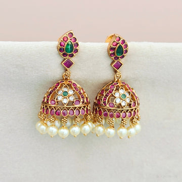 Ruby Green lightweight jhumkas