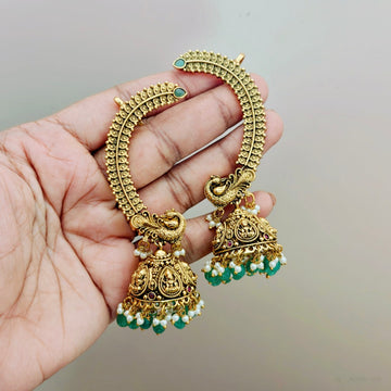 Peacock Earcuff Jhumkas