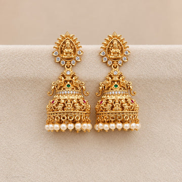 Gold replica traditional jhumkas