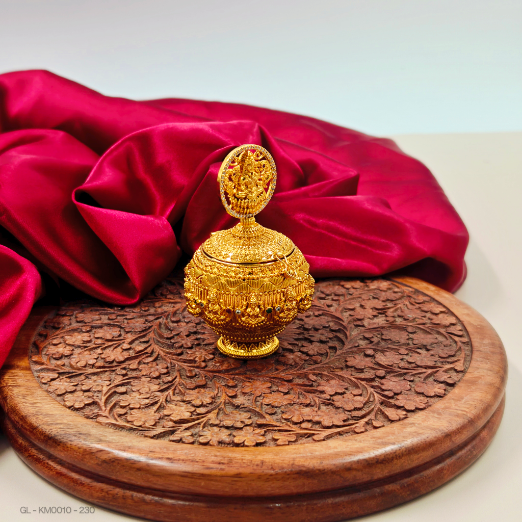 Gold- plated Lakshmi Kumkum Box