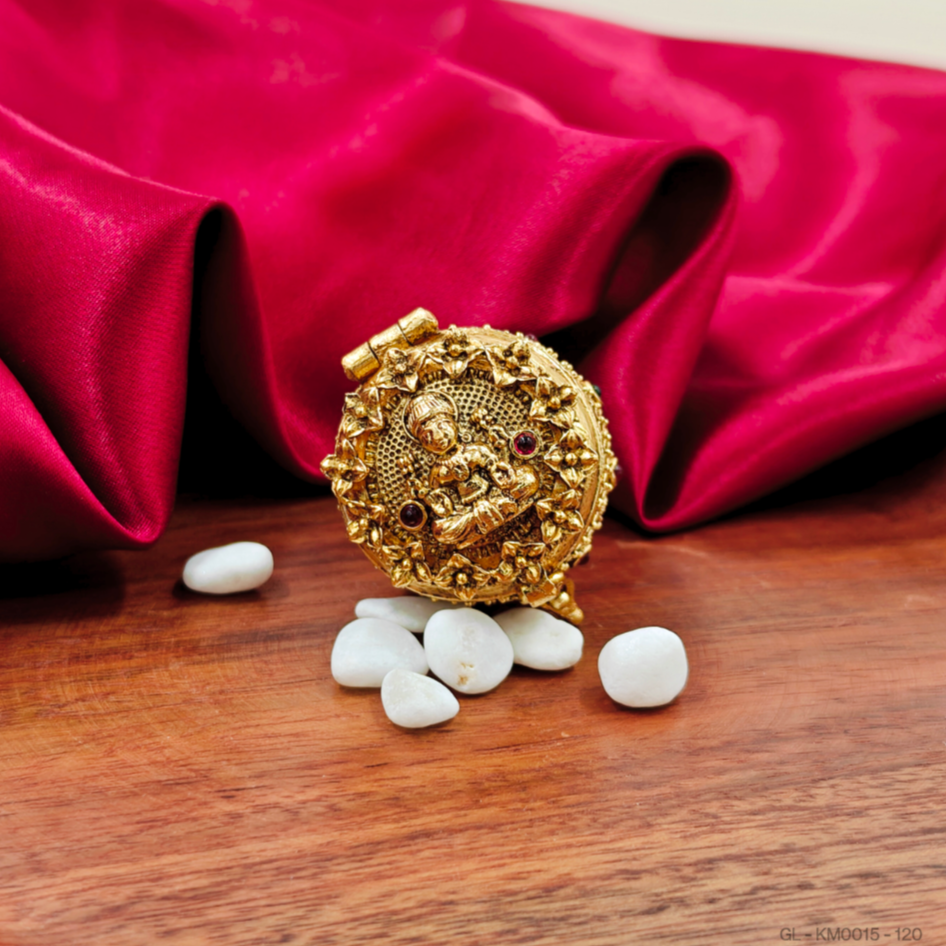 Lakshmi kumkum box with ruby stone